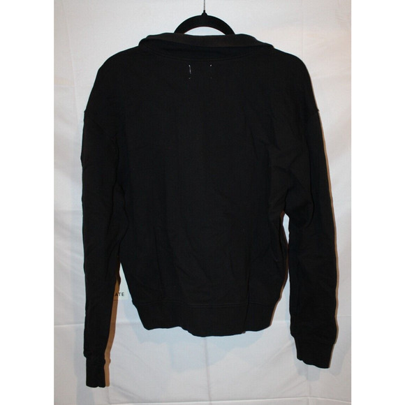 MATE the Label 100% Organic Cotton 1/4 Zip Up Sweatshirt BLACK $158‎ - Picture 7 of 7